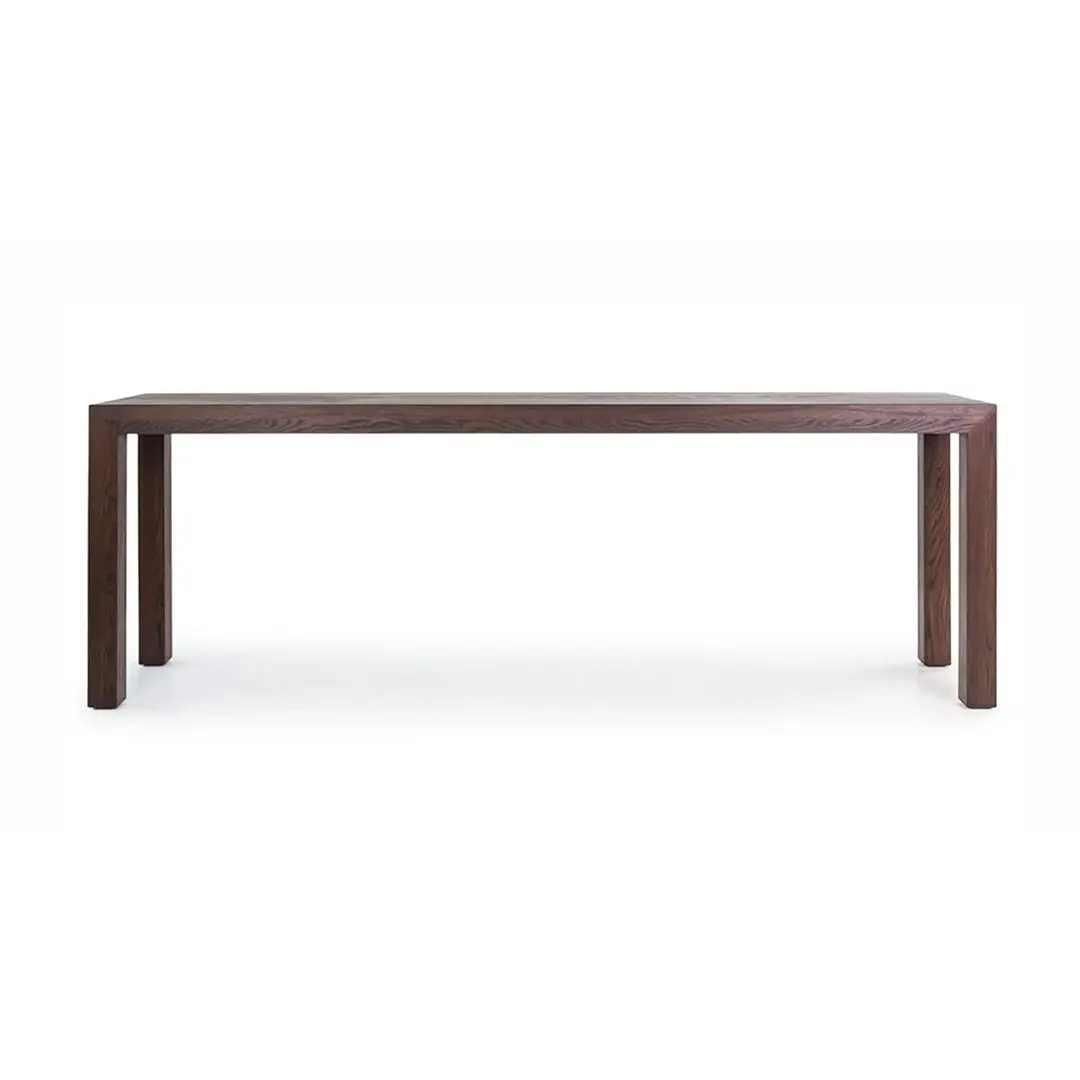 Dark brown wooden rectangular dining table