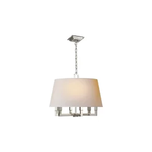 Elegant ceiling chandelier with white shade