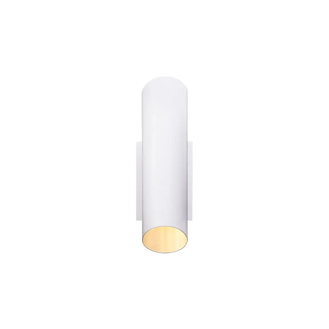 Modern white cylindrical wall light fixture
