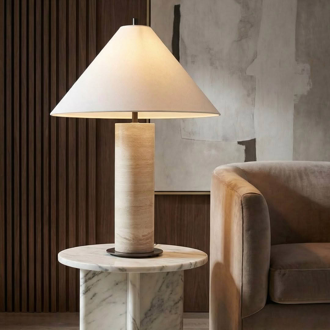 SORRENTO TABLE LAMP - GREY WOODGRAIN MARBLE - Image 2