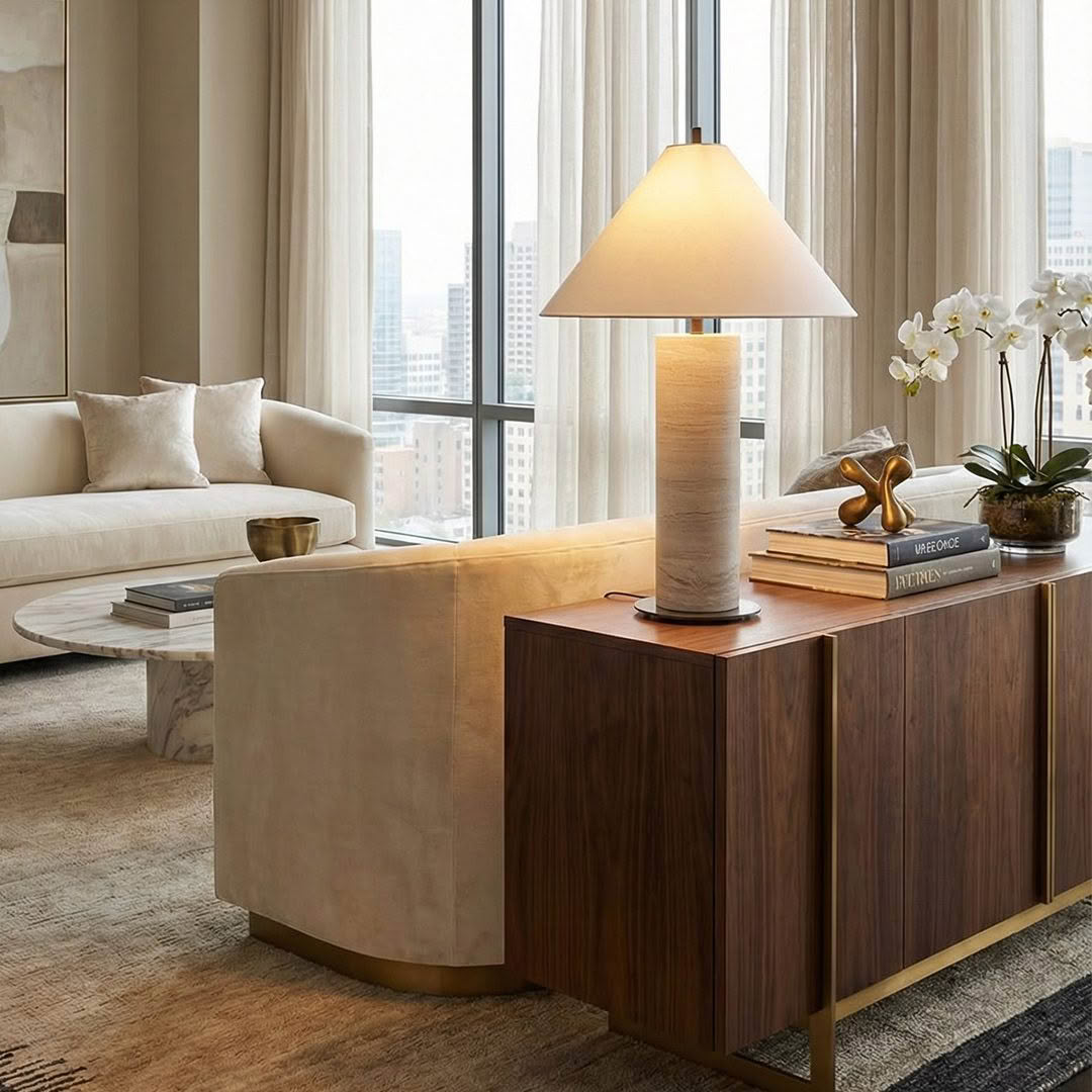 SORRENTO TABLE LAMP - GREY WOODGRAIN MARBLE - Image 3