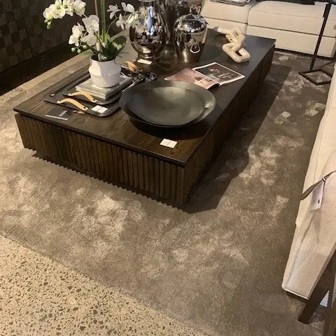 Modern living room with stylish coffee table decor