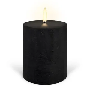 PILLAR LED Candle / 7.8cm DIA x 10.1cm H / Black