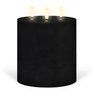 TRIPLE FLAME LED Candle - 15.2cm H - Black