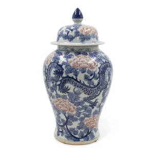 TZ - GINGER JAR - BLUE/RED/WHITE - 42cm H