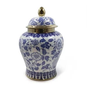 TZ - GINGER JAR - BLUE/GOLD - 46cm H