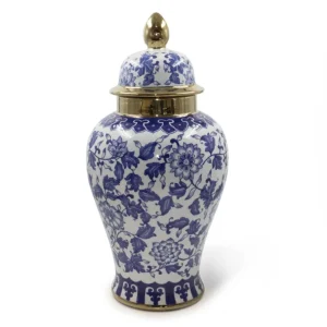 TZ - GINGER JAR - BLUE/GOLD - 56cm H