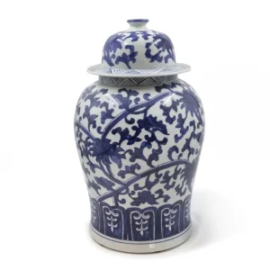 TZ - LOTUS GINGER JAR - 44cm H - BLUE/WHITE