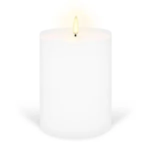 OUTDOOR PILLAR LED Candle / 10.1cm DIA x 12.8cm H / White