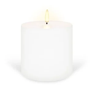 PILLAR LED Candle / 10.1cm DIA x 10.1cm H / Nordic White
