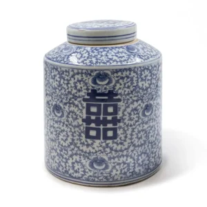 TZ - STORAGE JAR - 28.5cm H - BLUE/WHITE