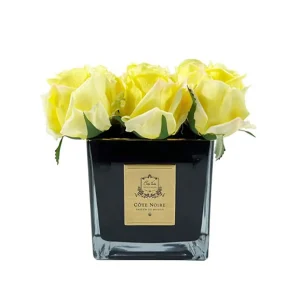 COUTURE 9 ROSES - YELLOW IN BLACK VASE - COTE NOIRE