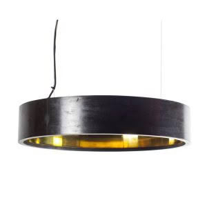 Modern black hanging lamp with gold interior