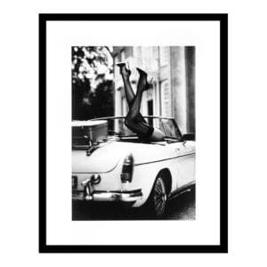 HIGH HEELS IN CAR PRINT - P010 - BLACK FRAME