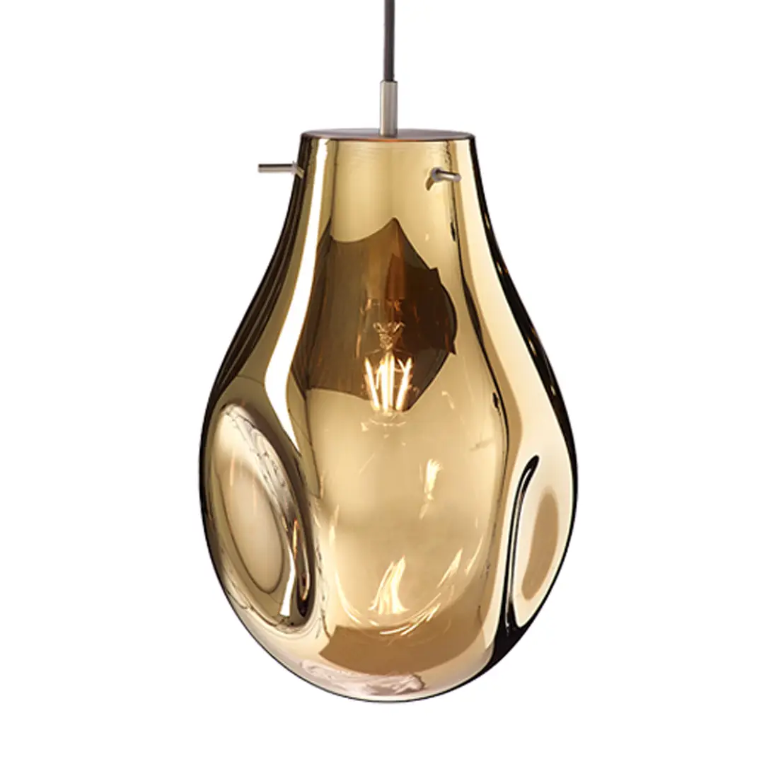 SOAP-large-gold Golden glass pendant light fixture