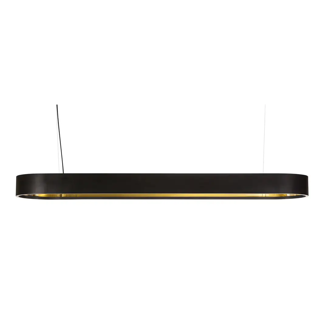Modern black suspended LED light fixture