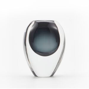 PERLE VASE - SMALL 110mm H x 95mm W x 65mm D - SMOKE