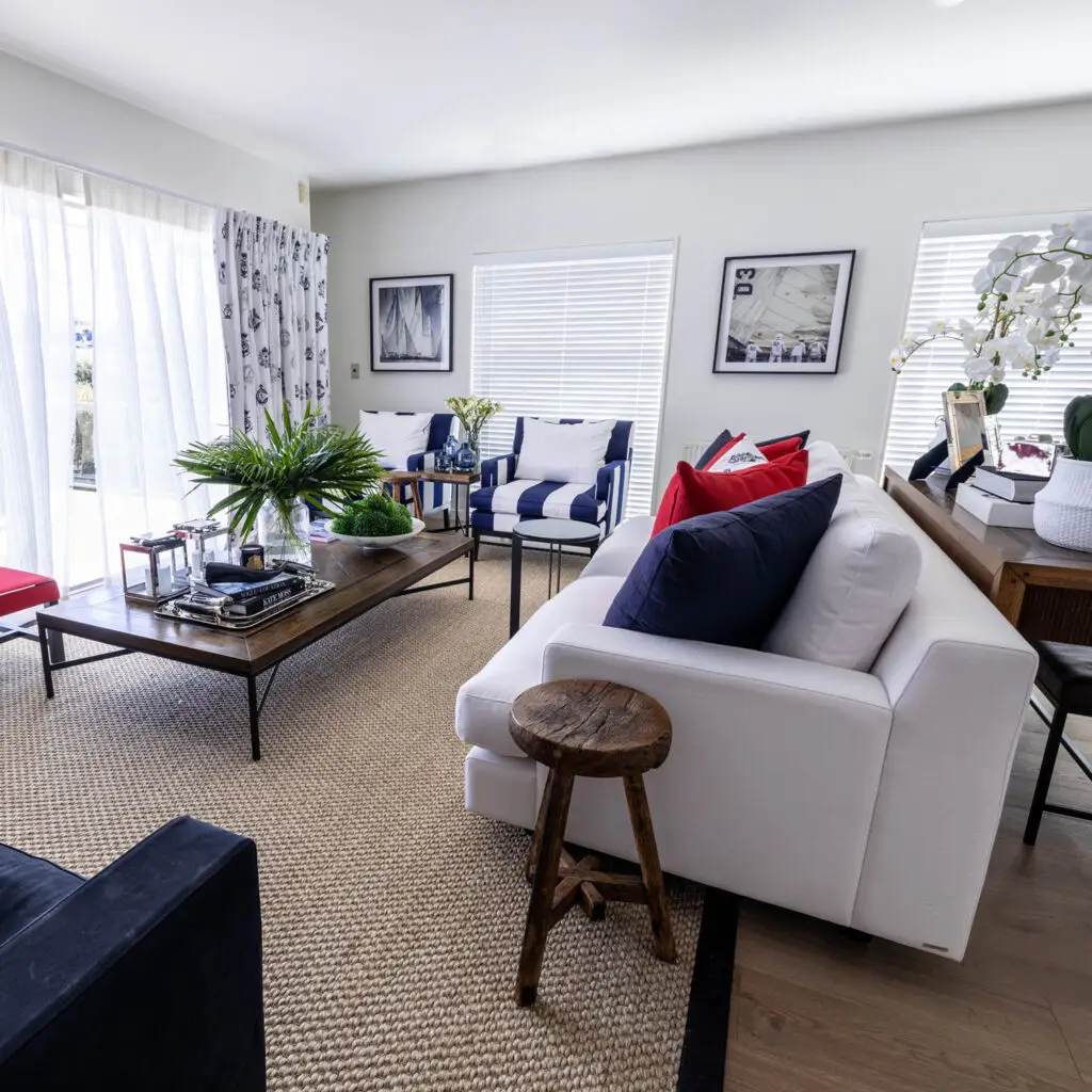 Stylish modern living room with a nautical theme