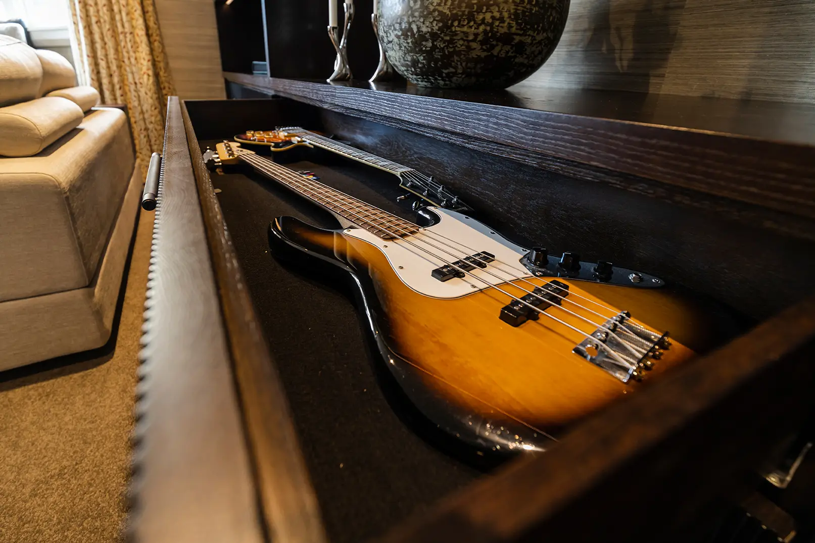 Premium bespoke wall cabinet made by Trenzseater custom joiners in New Zealand