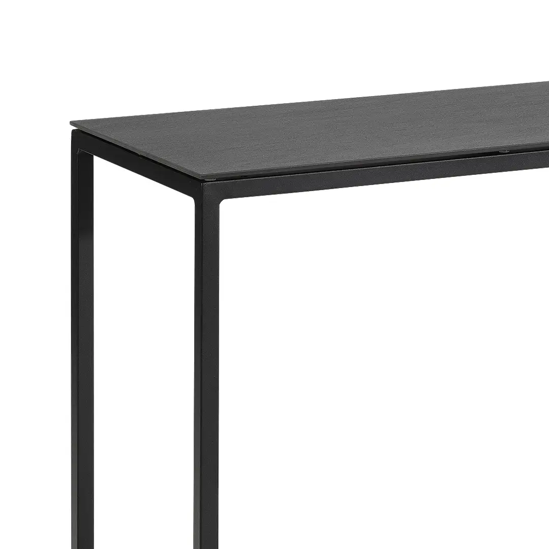 Romano-Console Black minimalist modern desk on white background