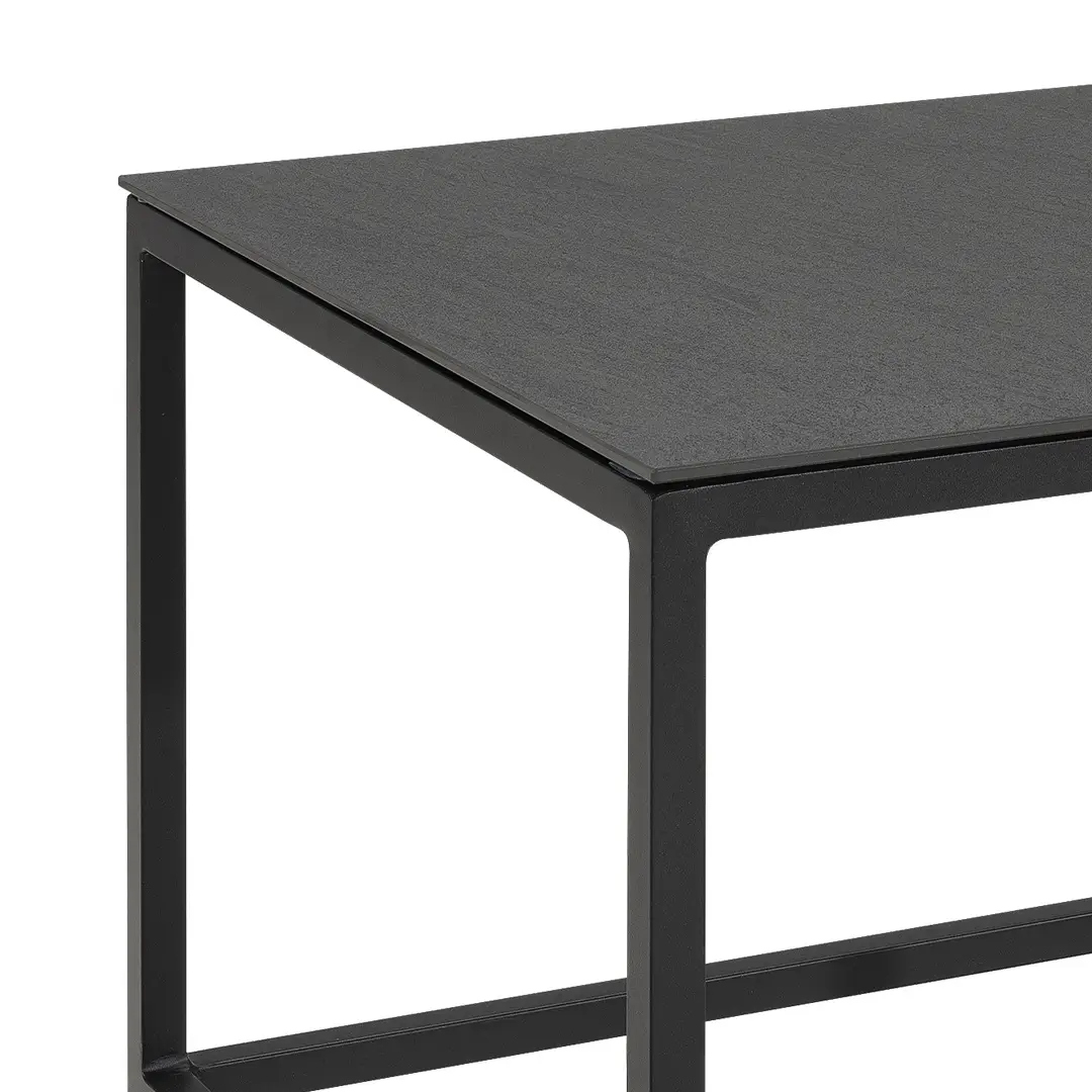 Black minimalist modern desk with textured surface