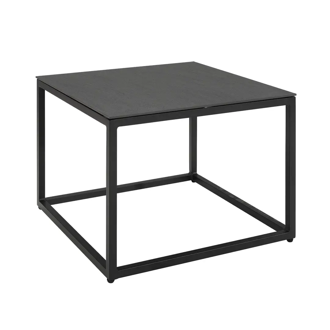 Modern black square metal coffee table