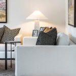 Cozy living room with stylish sofas and modern decor