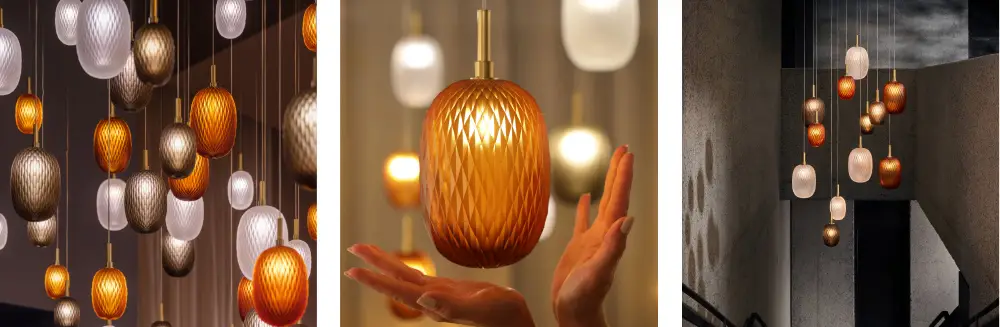 Various elegant hanging lights in different settings