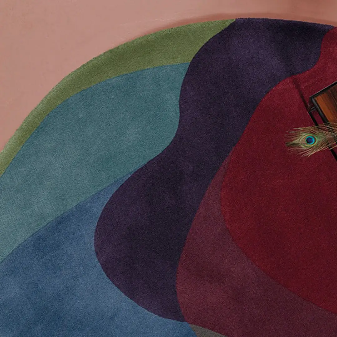 Colorful abstract art with peacock feather detail