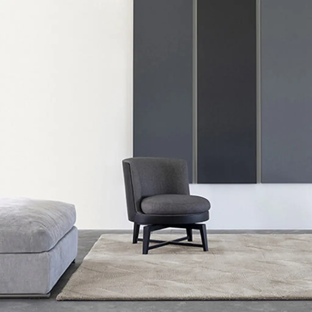 Modern minimalist room with chair and neutral tones