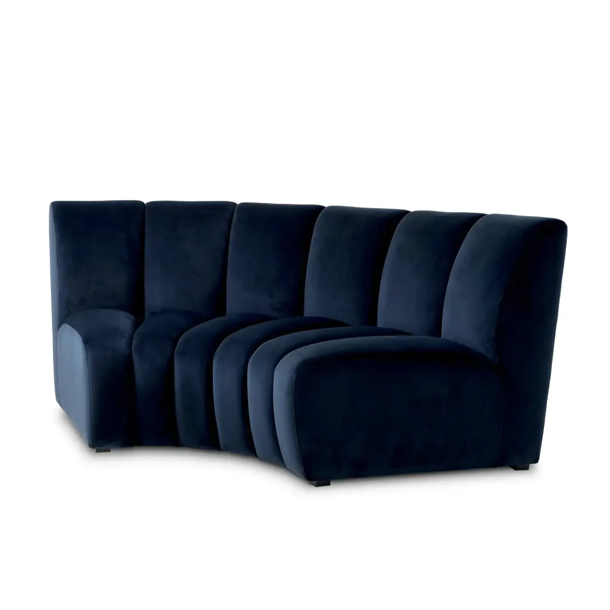 Dark blue modern curved sectional sofa