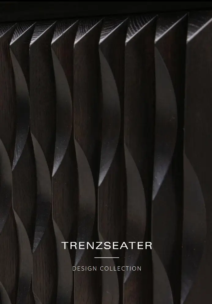 Dark sculptural wooden blinds from Trenzseater design collection