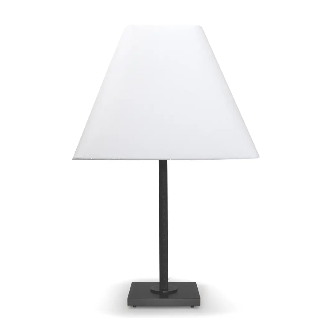 Modern black and white table lamp isolated on white