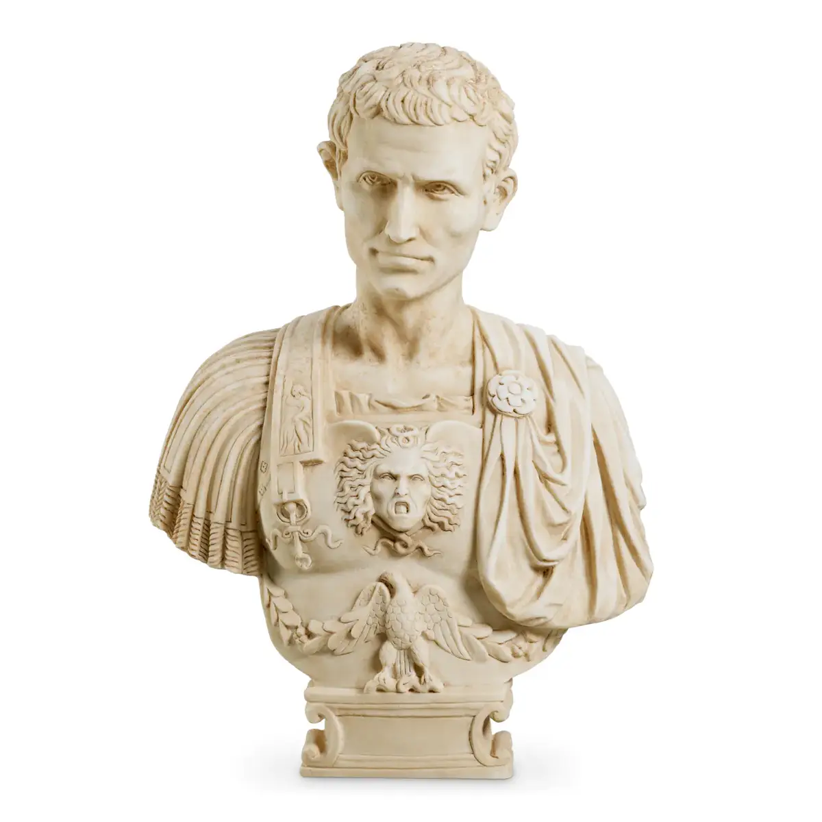 Roman-style bust sculpture of historical figure