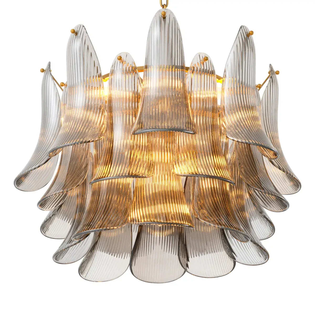 Elegant gold layered chandelier with modern design