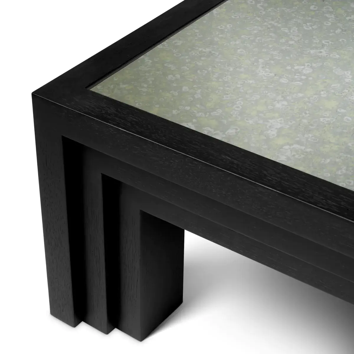 Modern black coffee table with textured top
