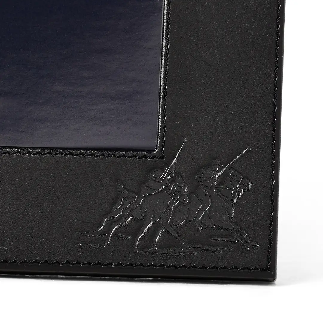 Black notebook with embossed samurai warriors design