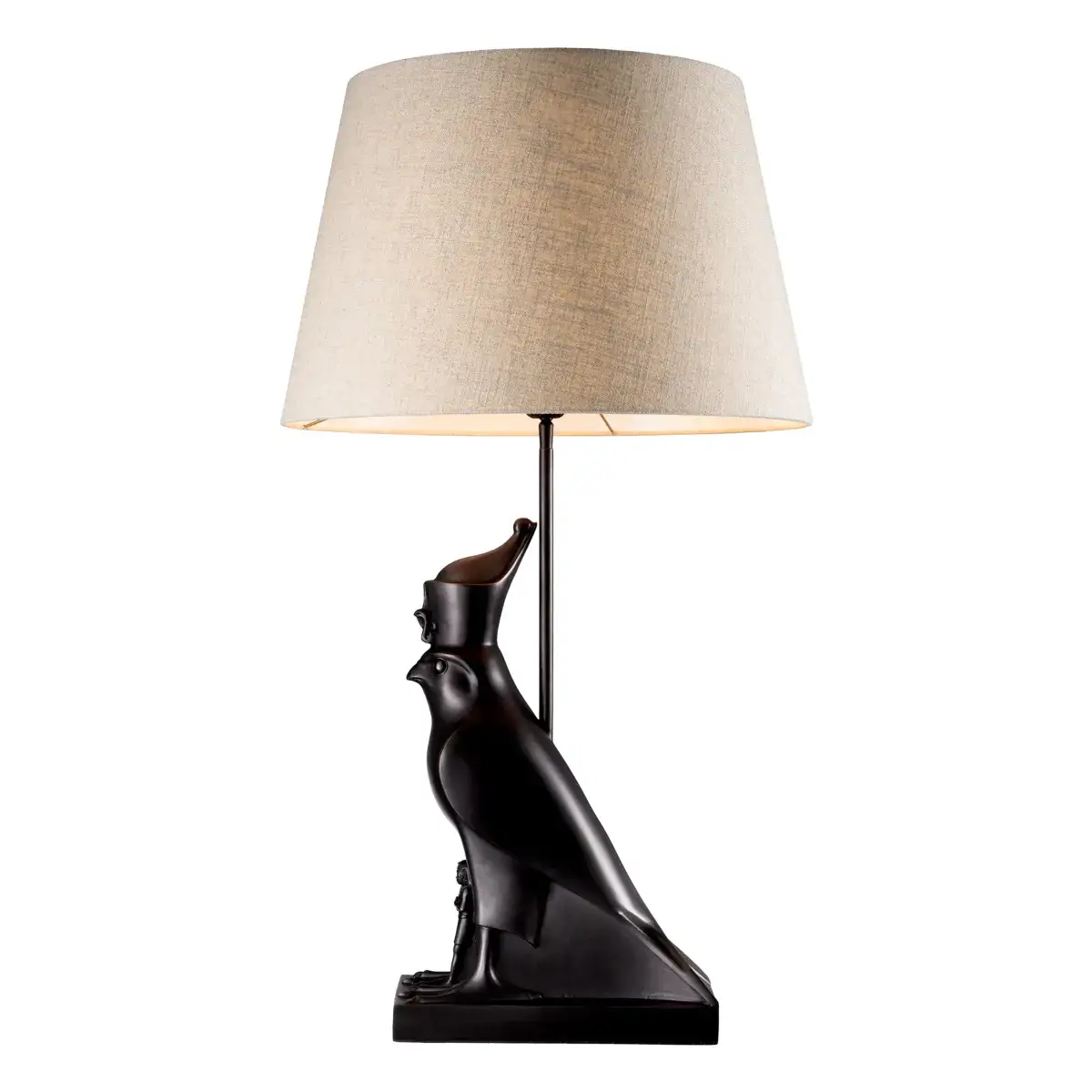 Decorative lamp with elegant black bird base