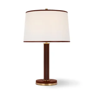 RILEY TABLE LAMP - NATURAL BRASS/SADDLE LEATHER