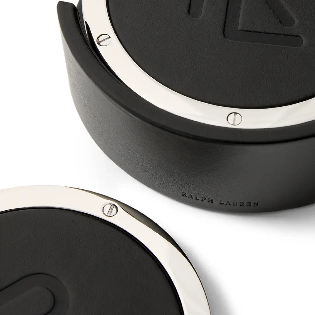 Ralph Lauren branded black and silver coasters