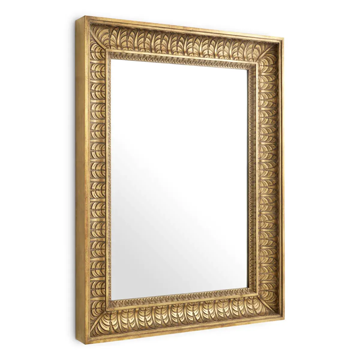 Antique gold framed rectangular mirror