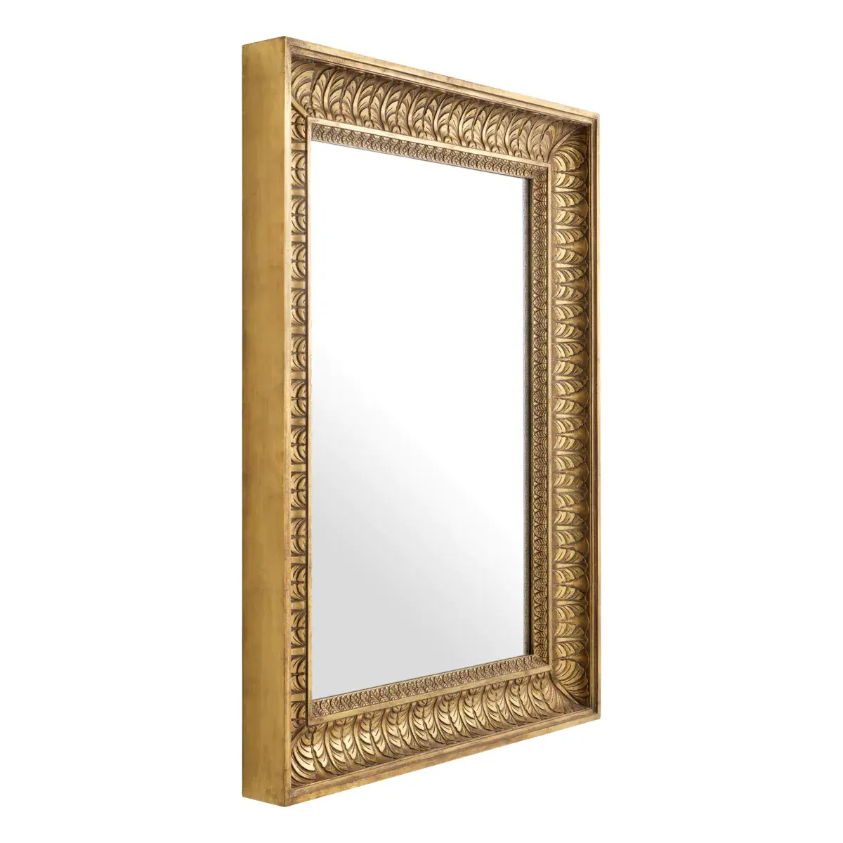 Ornate gold-framed rectangular wall mirror