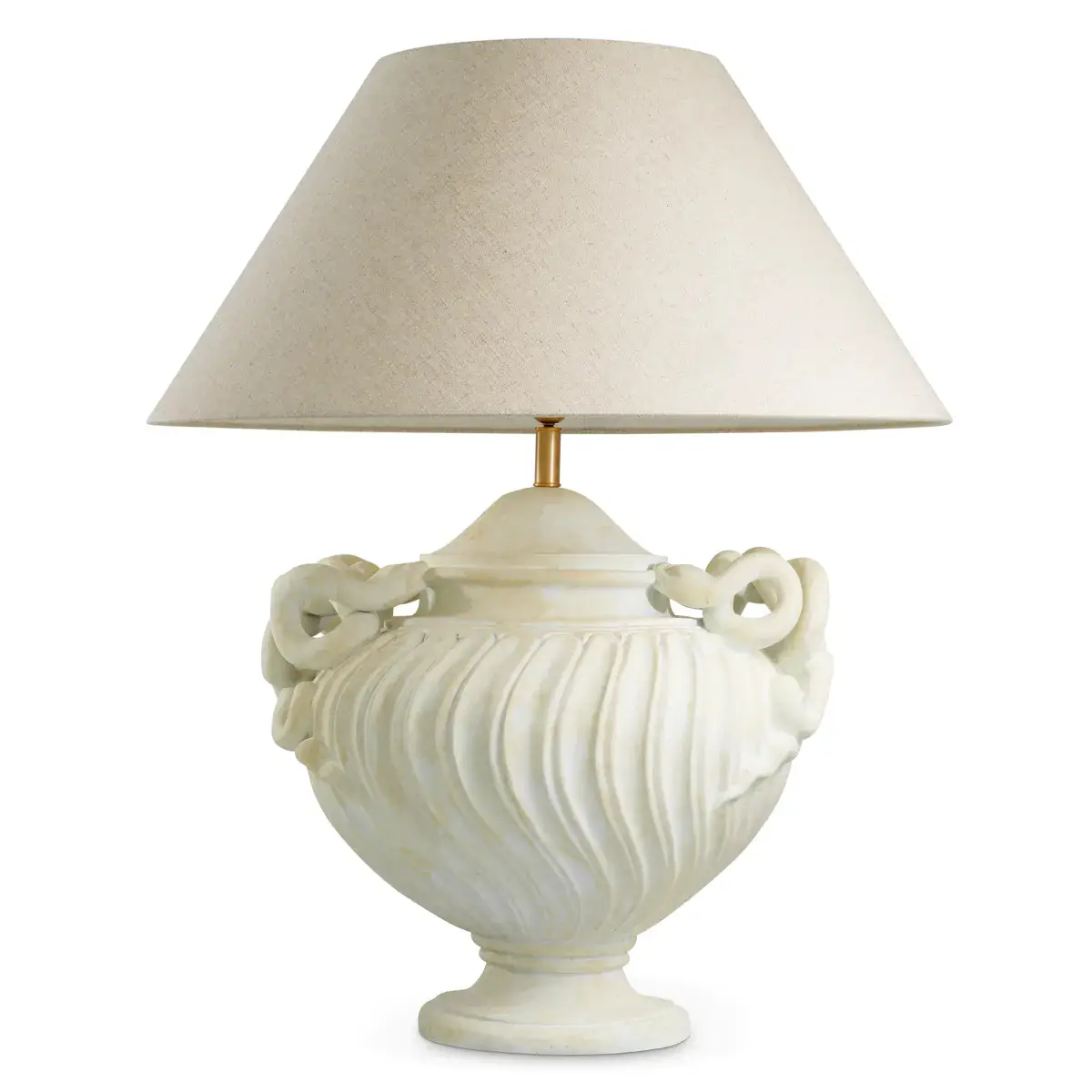 Elegant white ceramic urn-style table lamp