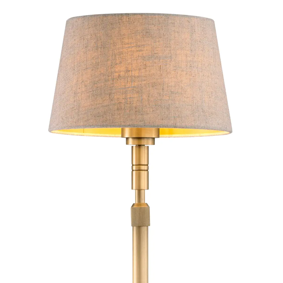 Modern table lamp with beige shade and gold base