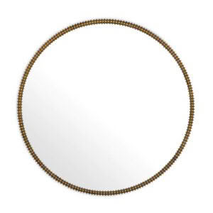 Round mirror with decorative gold frame
