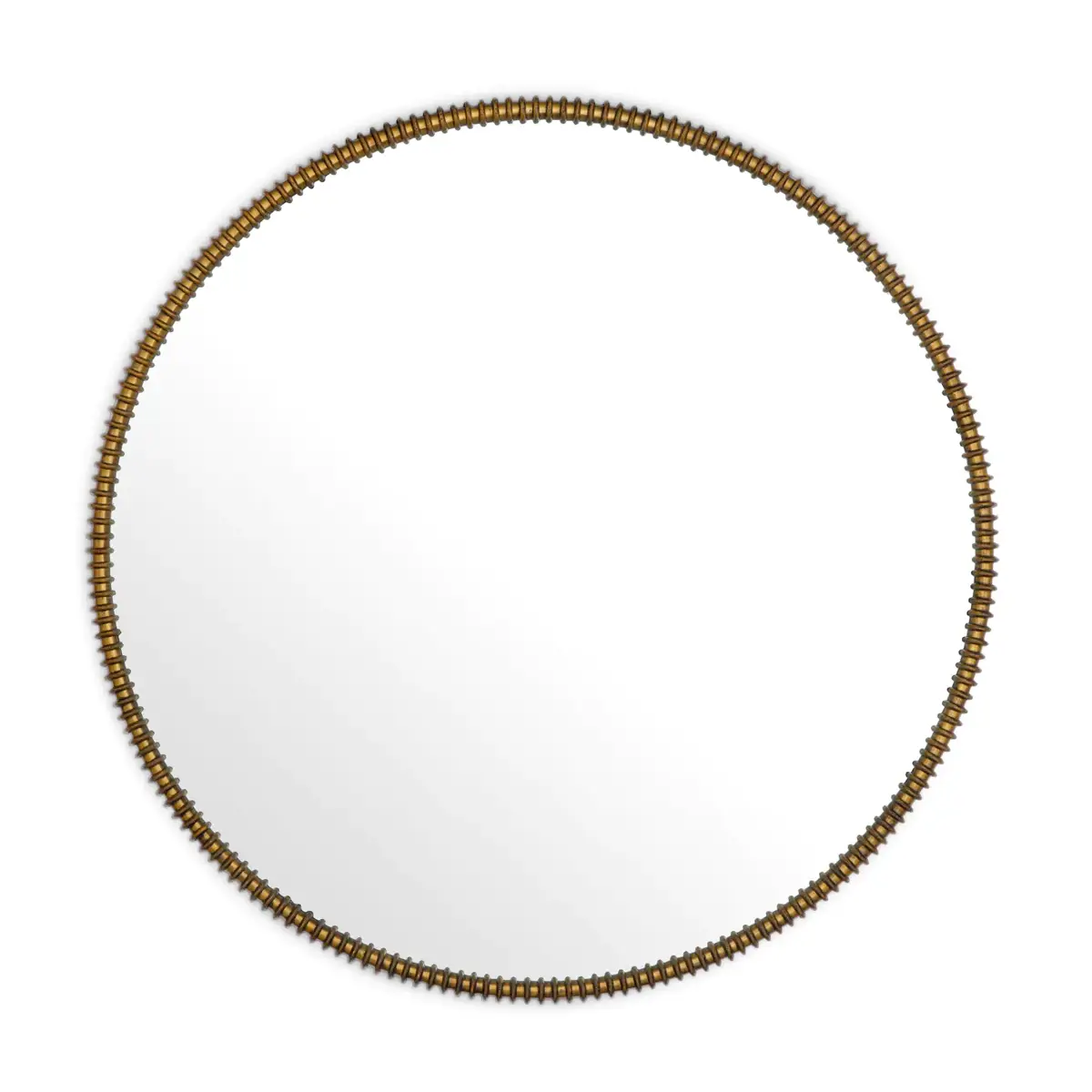 Round mirror with decorative gold frame