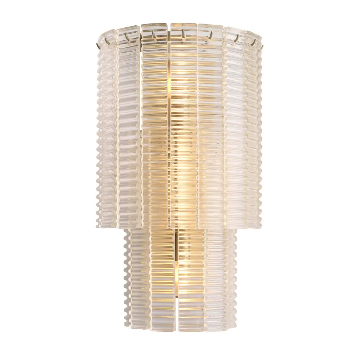 Modern illuminated cylindrical ribbed sconce light