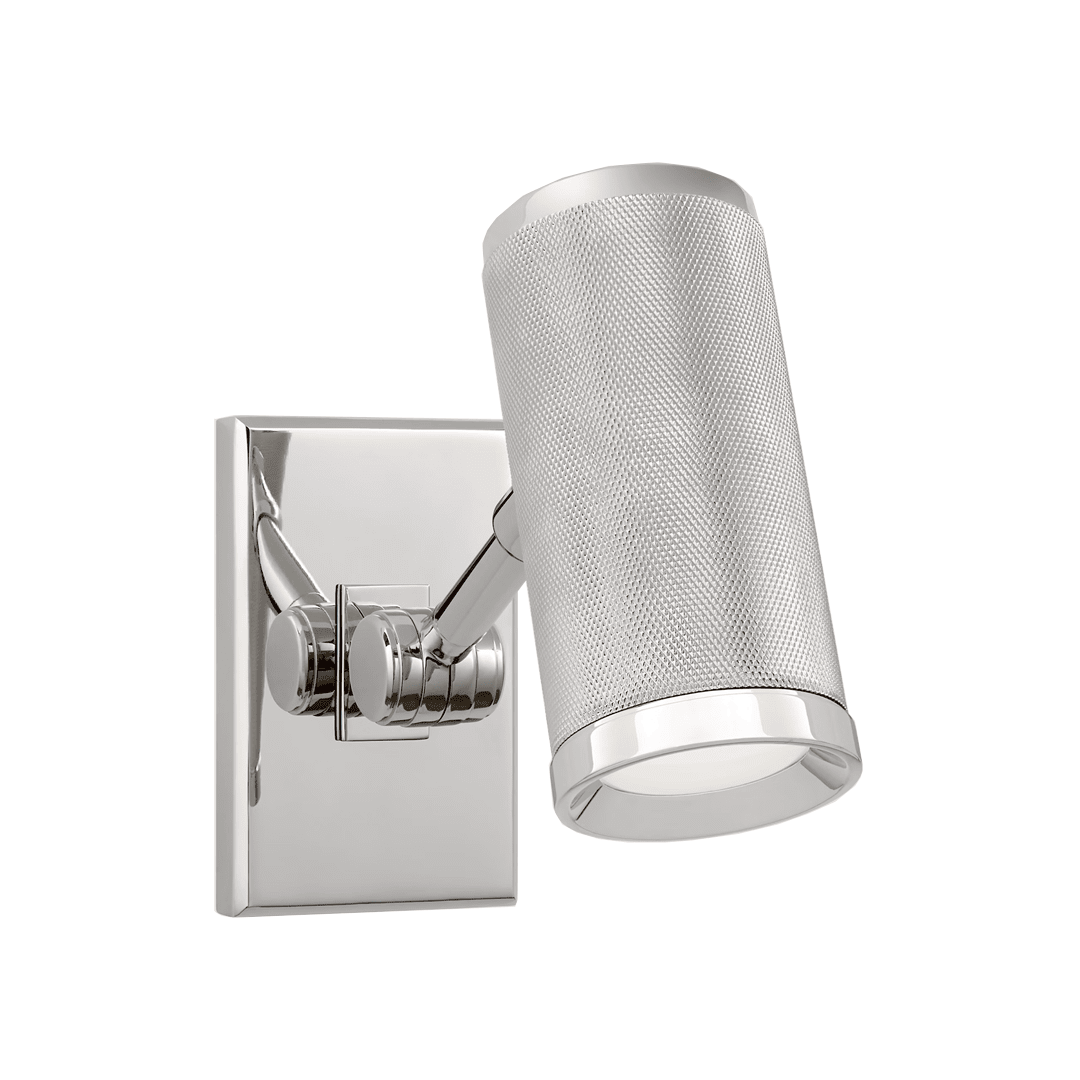 Modern chrome wall-mounted cylinder light fixture