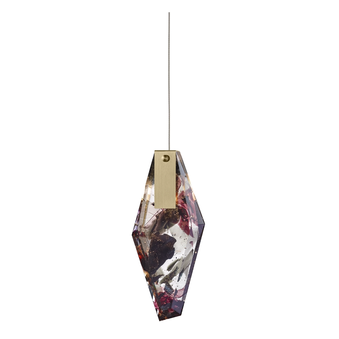 Abstract crystal pendant lamp on white background