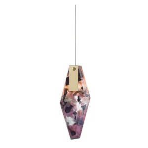Multicolored geometric pendant lamp isolated on white